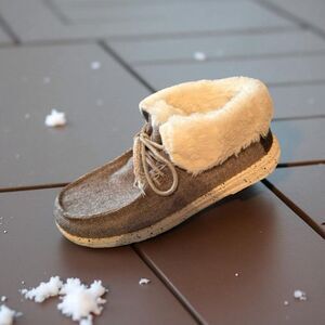 Women’s Hey Dude Britt Fold Slip-On Charcoal Faux Fur Slip On Shoes Size 7